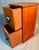 1980s 2 Drawer Desktop Cabinet Black Cherry Wood With Metal Label Holder Pulls For Sale - Image 5 of 6