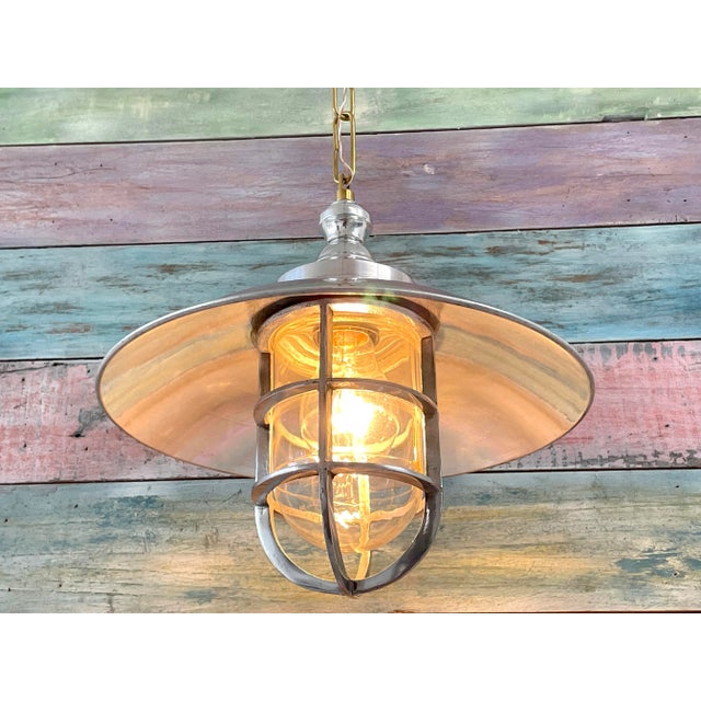 Nautical Maritime Aluminum Shade Pendant For Sale - Image 4 of 8