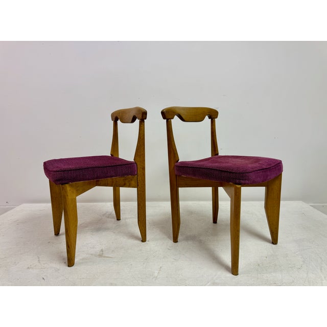 Mid-Century Oak Dining Chairs by Guillerme et Chambron, 1960s, Set of 4 For Sale - Image 11 of 16