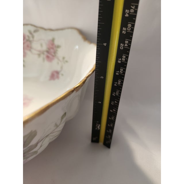 Antique Haviland Limoges Baltimore Rose 10" Square Salad Bowl For Sale - Image 11 of 12
