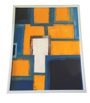 Acrylic on Paper Framed Abstract