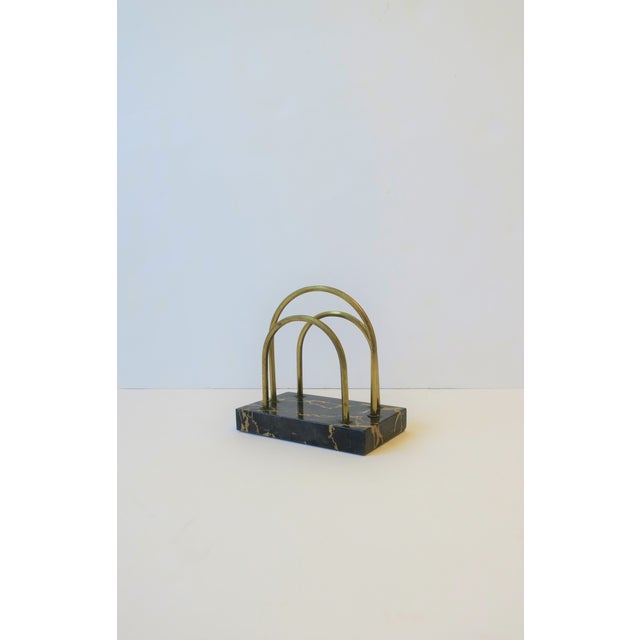 French Art Deco Black Marble And Brass Desk Letter Holder Chairish