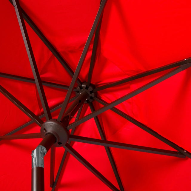 Contemporary Milan Fringe 11 Ft Umbrella - Red For Sale - Image 3 of 3