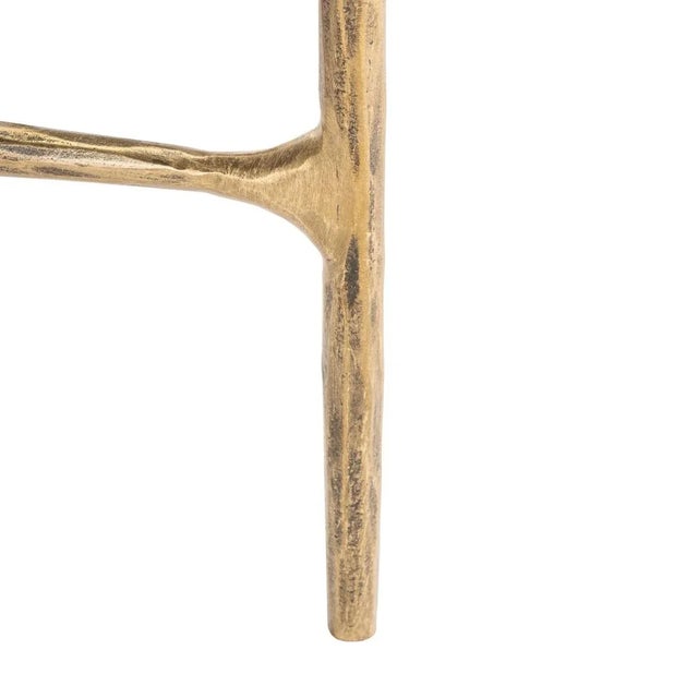 Jessa Forged Metal Tall Round End Table - Brass For Sale In Philadelphia - Image 6 of 8