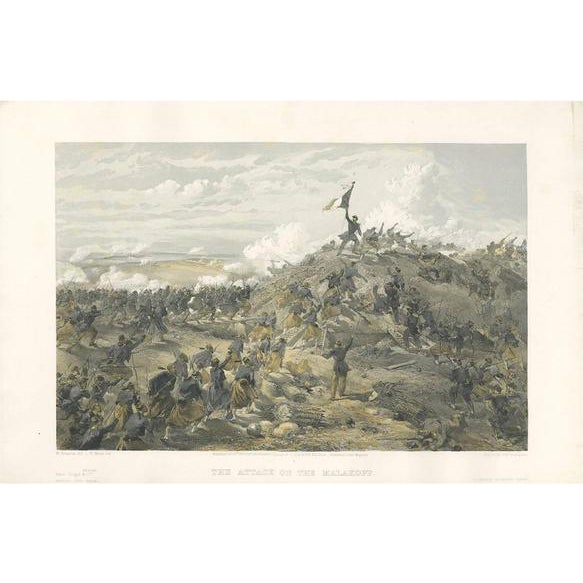 W. Simpson, Illustration of the Attack on Malakoff, Crimean War, 1855, Print For Sale
