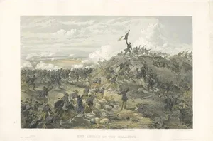 W. Simpson, Illustration of the Attack on Malakoff, Crimean War, 1855, Print