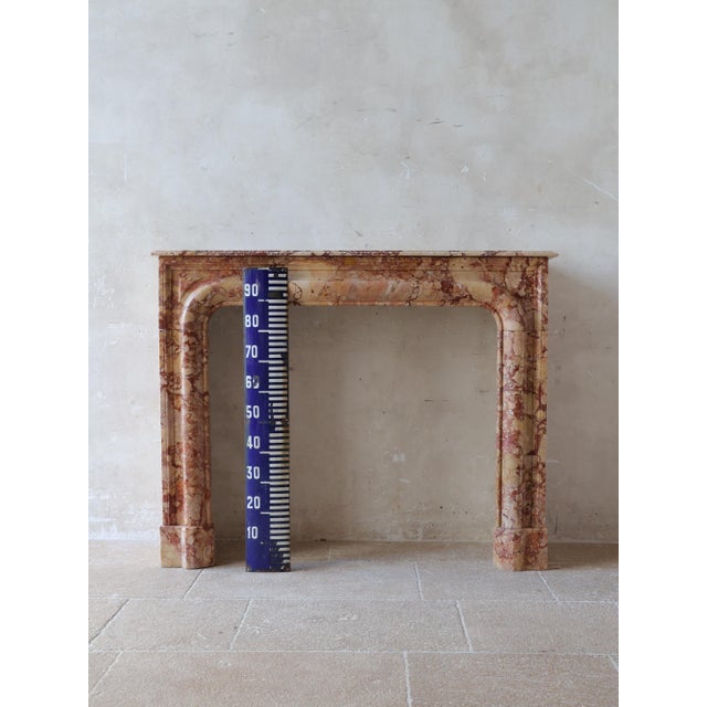 Antique French Boudin Mantelpiece in Brèche De Montmeyan Marble, 1800s For Sale - Image 11 of 15