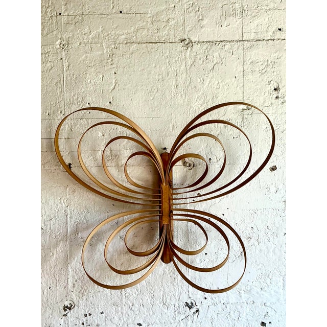 Late 20th Century Vintage Boho Monumental Bent Wood Butterfly For Sale - Image 5 of 5