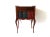 A pair of vintage French end tables. Marquetry inlay on front, sides, and back in kingwood and a blond wood. Cabriole...