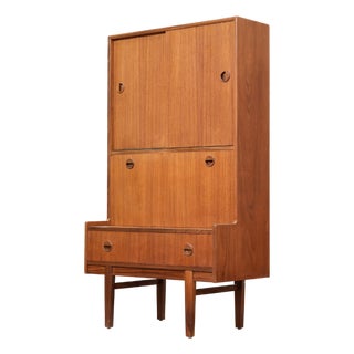 Mid Century Liquor Cabinet Wall Unit by Turnidge of London For Sale