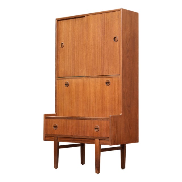 Mid Century Liquor Cabinet Wall Unit by Turnidge of London For Sale