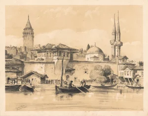 1838 Lithograph "Custom House Constantinople" by John Frederick Lewis
