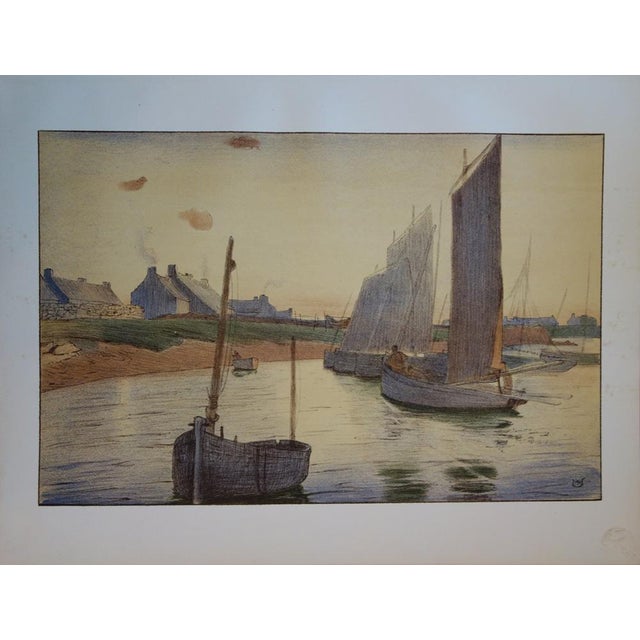 R.A. Ulmann, Sadness on the Sea, 1897, Original Lithograph For Sale - Image 5 of 5