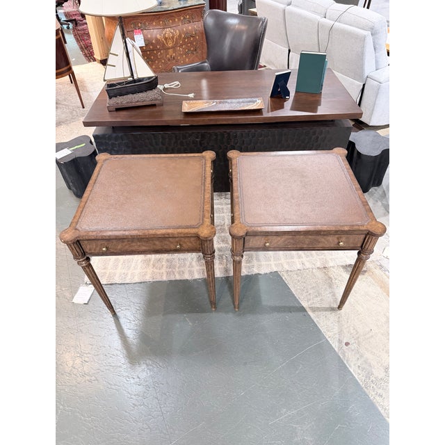 French Late 20th Century Pair of Kreiss Louis XVI Style Leather Top Writing Tables For Sale - Image 3 of 10