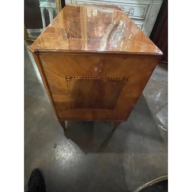 19th Century 19th C. Biedermeier Walnut Inlaid Commode For Sale - Image 5 of 12
