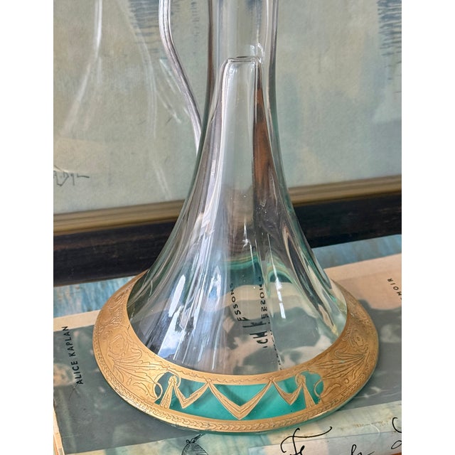 Early 20th Century Blown Glass Candlestick Lamp With Gold Gilt Base - Rewired For Sale - Image 6 of 11