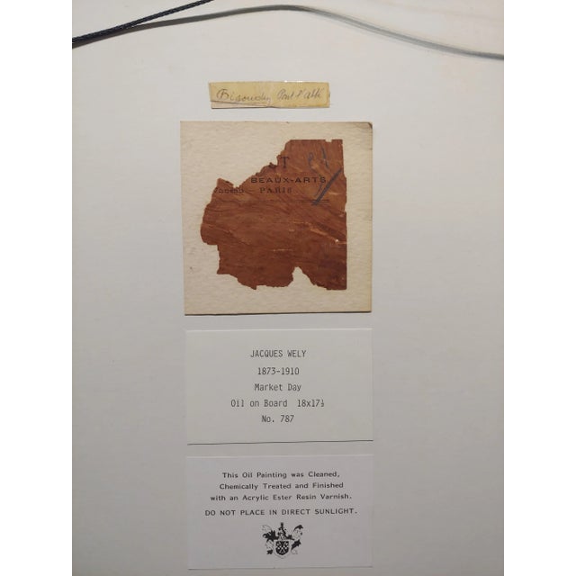 Jacques Wely -Woman & Her Jack Russel Dog Coming From the Market-Oil Painting For Sale - Image 12 of 13