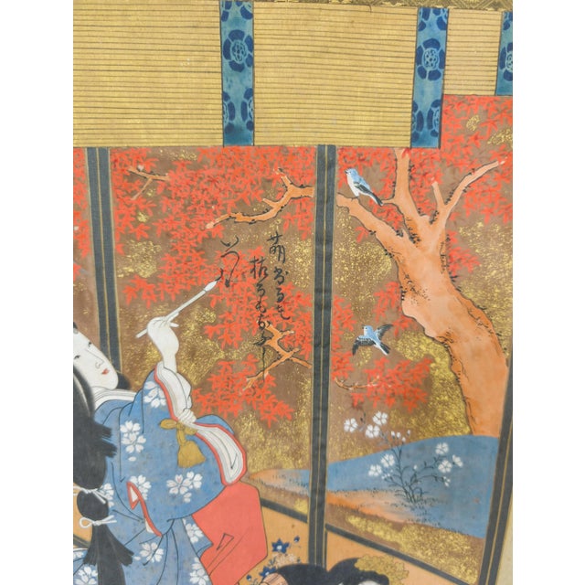 19th Century Japanese Ukiyo-E Scroll Painting Style of Utagawa Hi For Sale - Image 10 of 12