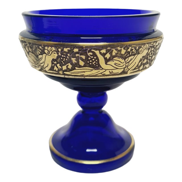 Czechoslovakian Art Deco Bowl from Moser, 1930s For Sale