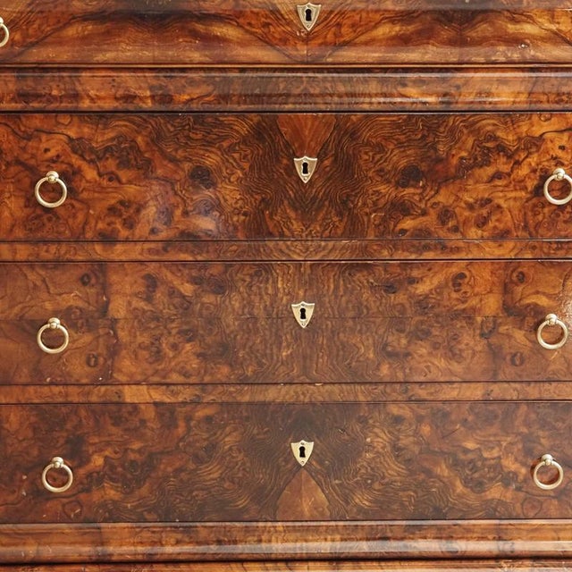 Louis-Philippe Walnut Chest of Drawers with Marble Top, 1850s For Sale - Image 10 of 18