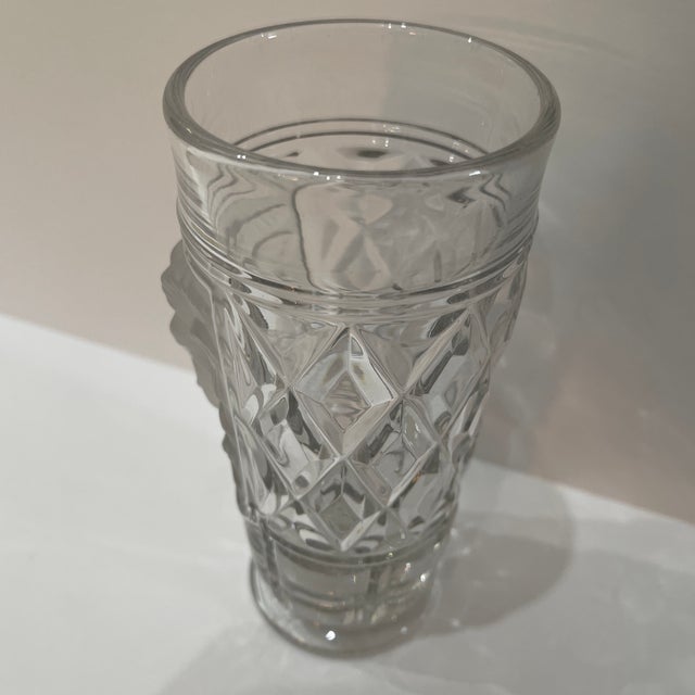 Vintage Glass Vase With Ram’s Head For Sale - Image 4 of 10