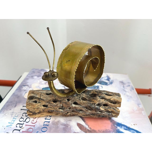 1970s Torch Cut Snail Sculpture For Sale - Image 14 of 18