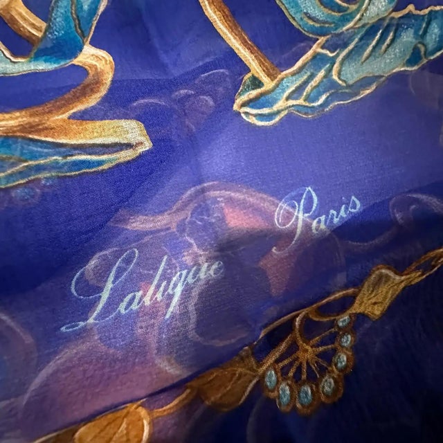 An Iconic 1990s Silk French Scarf by Lalique For Sale - Image 10 of 10