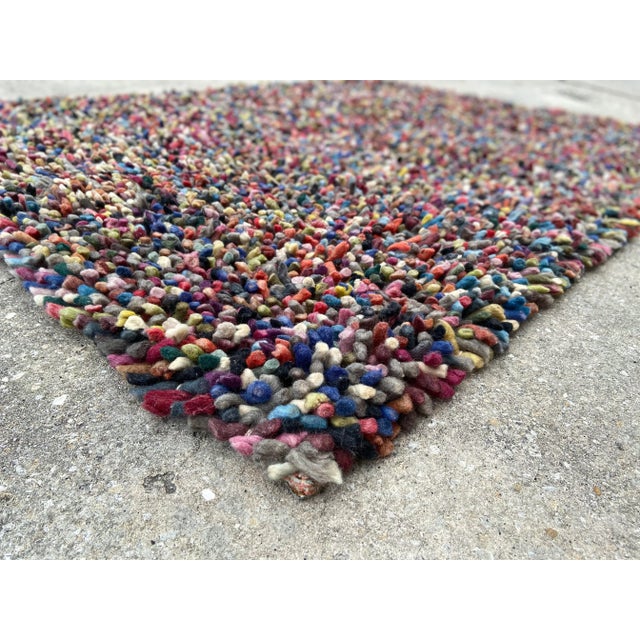 Mid-Century Modern Vintage Modern Confetti Wool Shag Rug | by Chandra For Sale - Image 3 of 12