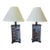 Maurice Heaton Brownstone Enameled Glass Lamps - A Pair For Sale