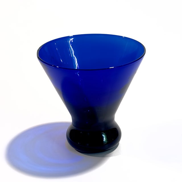 Vintage Cobalt Blue Cocktail Glass Curation - Group of 6 For Sale - Image 10 of 12