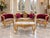 1970 French Artisan Louis XVI Gold Burgundy Sofa Set-3 Pc For Sale - Image 18 of 18