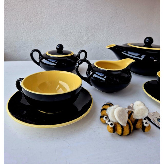 Black Mid-Century Modern Tea Set by Villeroy & Boch, 1950s, Set of 9 For Sale - Image 8 of 12