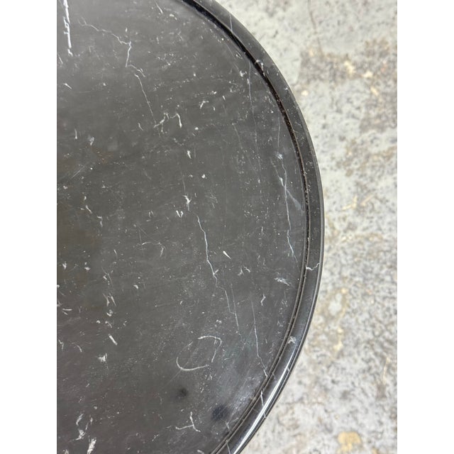 Stone Michael Oren Designs Marquina Marble Pedestal Side Table For Sale - Image 7 of 12
