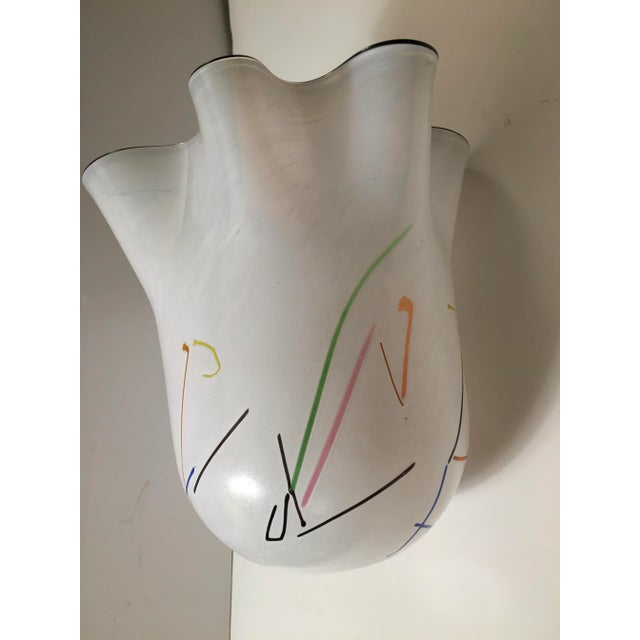 Contemporary 20th Century Memphis Style Art Glass Vase For Sale - Image 3 of 7