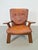 Brutalist Wood Armchair with Brown Leather Upholstery, Germany, 1960s For Sale - Image 14 of 15