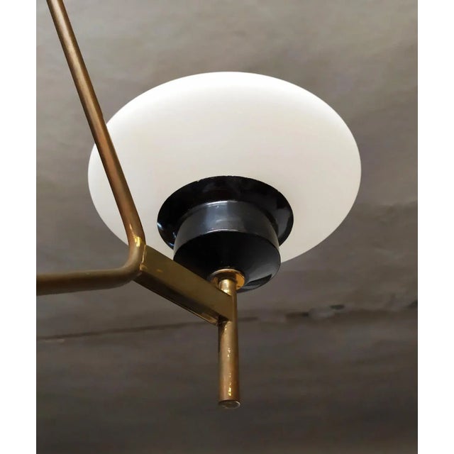 Opaline Glass Chandelier from Stilnovo, 1950s For Sale - Image 9 of 11