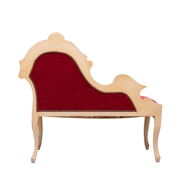 Louis XVI Red Velvet Hall Sofa, France, 1950s For Sale - Image 6 of 12