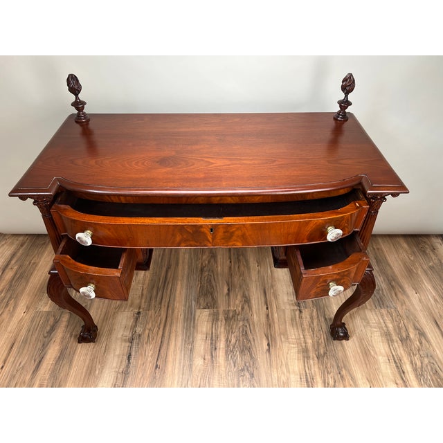 Antique George IV Chippendale Flame Mahogany Buffet C. Mid 19th Century For Sale - Image 12 of 12