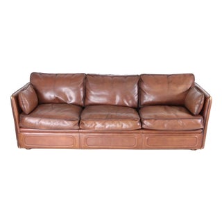 Vintage Three-Seater Leather Sofa from Roche Bobois, 1970s For Sale