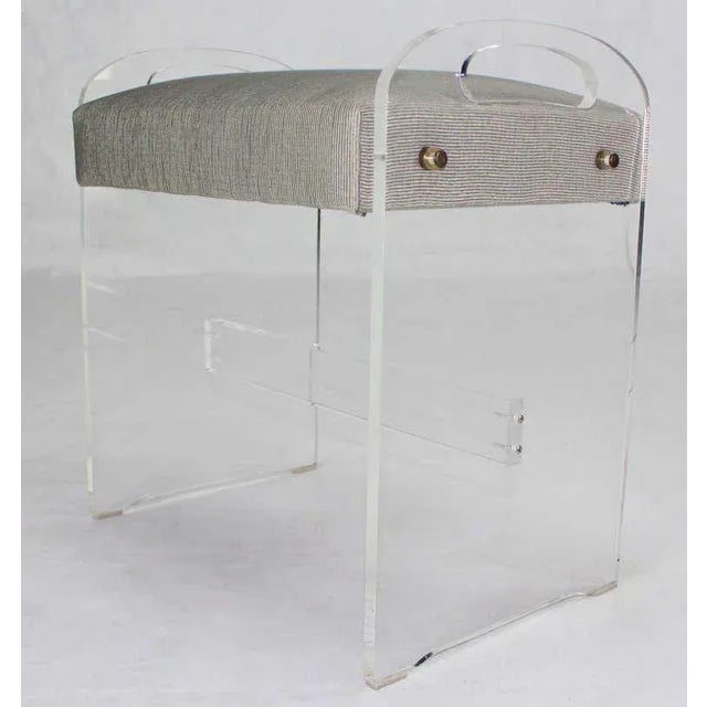 Textile Mid-Century Modern Lucite Piano Bench For Sale - Image 7 of 9