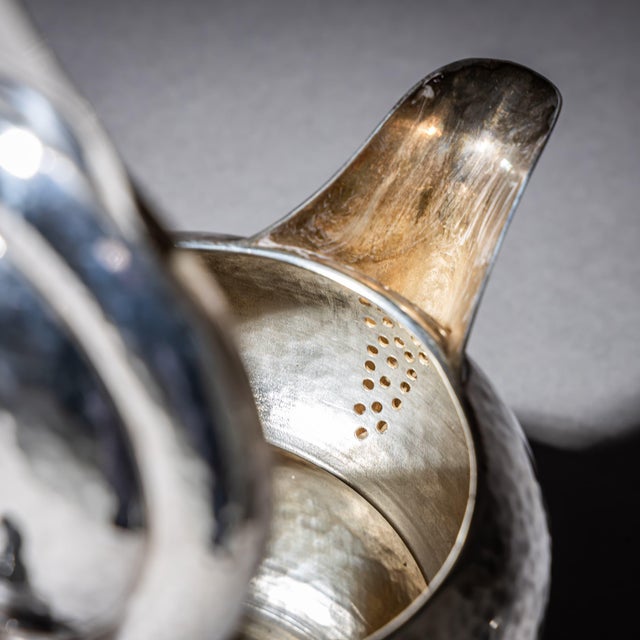 20th Century Art Deco Three-Piece Tea and Coffee Service with Hammered Surface, 1990s, Set of 3 For Sale - Image 12 of 14