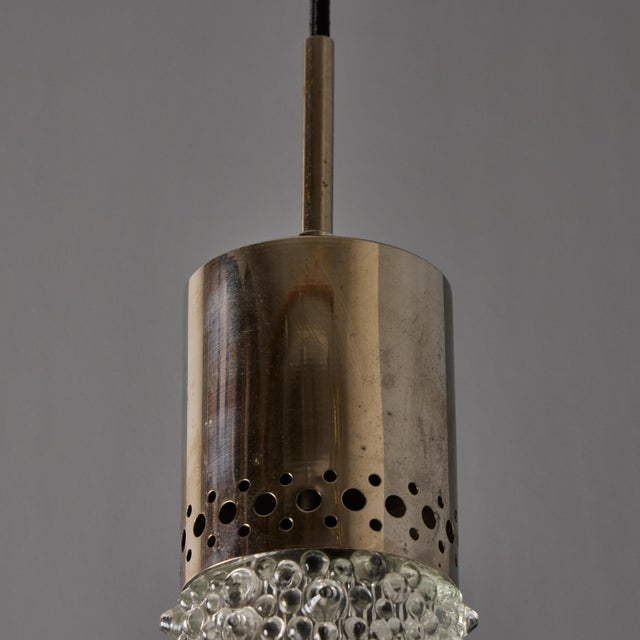 Pair of 1960s Chrome Metal and Bubble Glass Pendants by Helena Tynell For Sale - Image 14 of 18