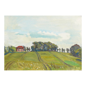 Wheat Field in France, Oil on Paper