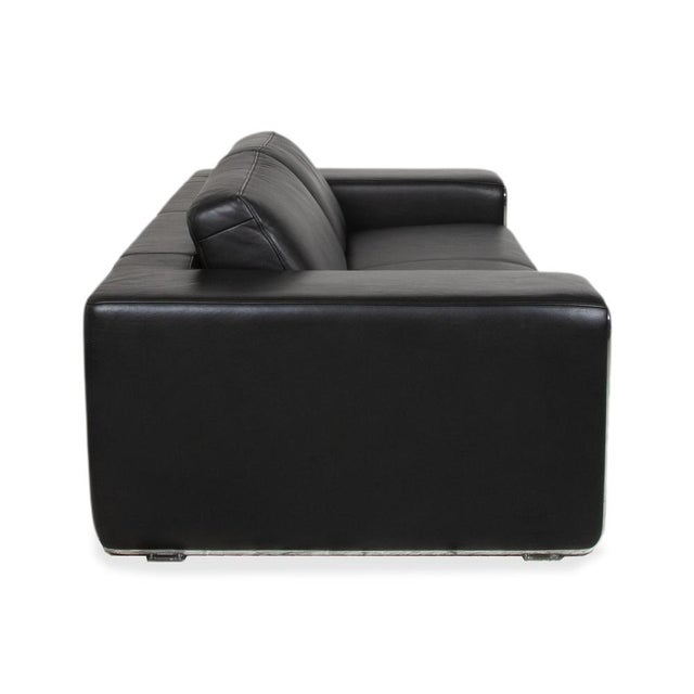 DS-180 Leather Three-Seater Black Sofa from de Sede For Sale - Image 9 of 12