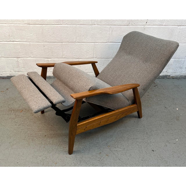 Mid-Century Scandinavian Style Walnut Reclining Lounge Chair For Sale - Image 12 of 12