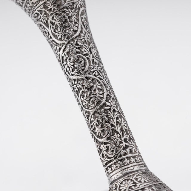 Antique 20th Century Indian Silver Shawl Wine Goblets, 1900s, Set of 2 For Sale - Image 18 of 18