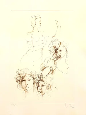 Leonor Fini - Portraits - Original Handsigned Lithograph 1986