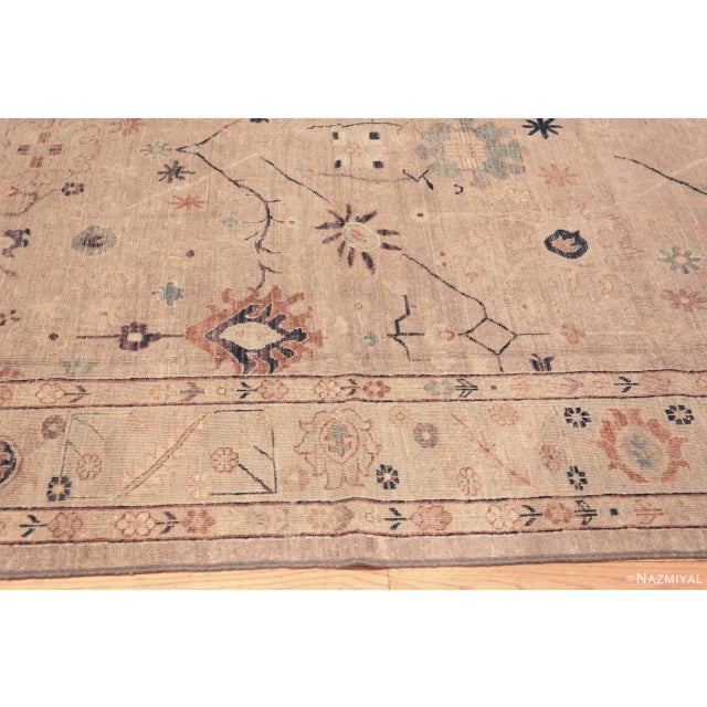 Modern Contemporary Turkish Oushak Design Floral Area Rug For Sale - Image 4 of 6