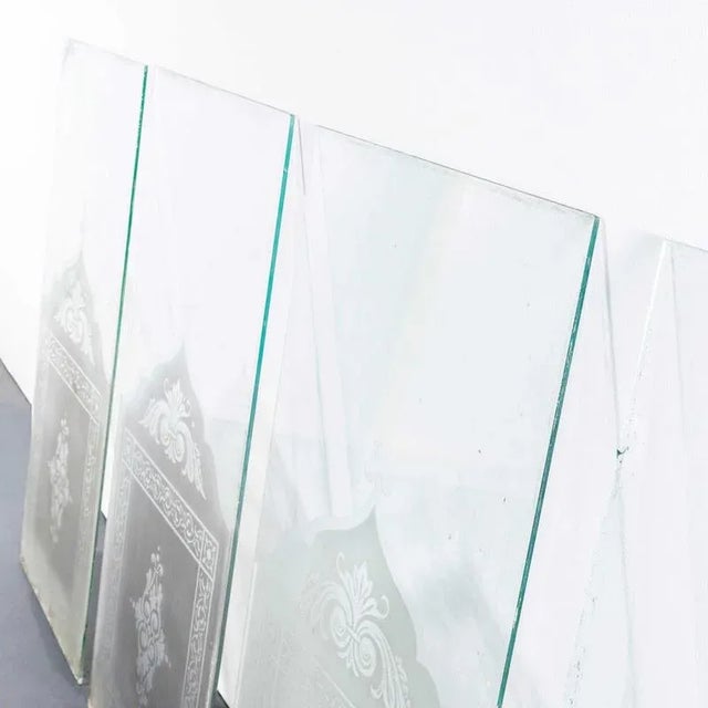 1910’s Etched Glass Window Panels – Set Of Four. Classic etched glass panels from an English public house. Reasonably...