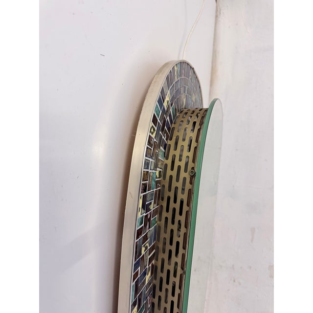 Large Illuminated Mosaic Mirror, 1950s For Sale - Image 12 of 18